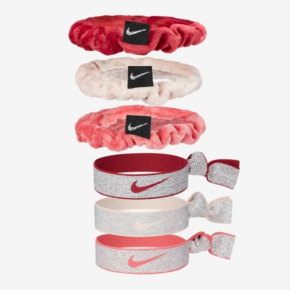 New! Nike NWS 6 Pk. Velvet & Elastic Hairbands!
